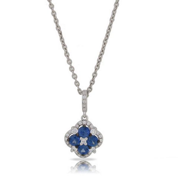 Luvente Sapphire & Diamond Floral Pendant James & Williams Jewelers Berwyn, IL