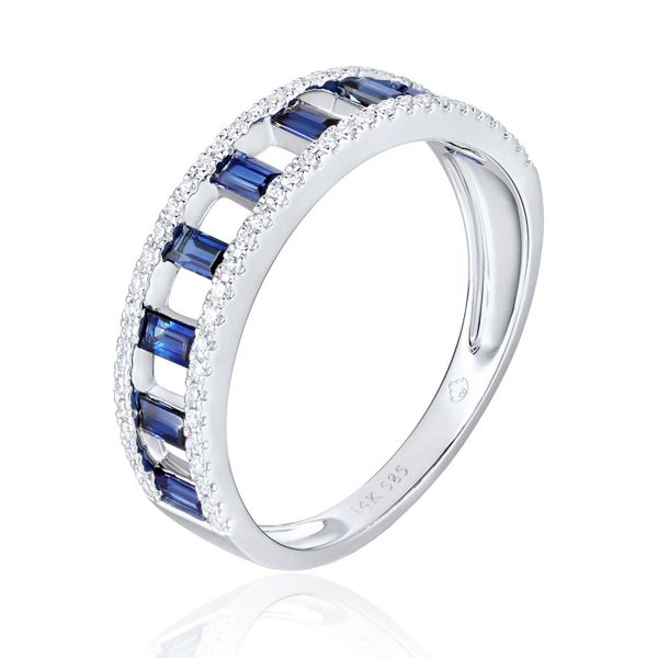 Luvente Diamond & Sapphire Bang Ring James & Williams Jewelers Berwyn, IL