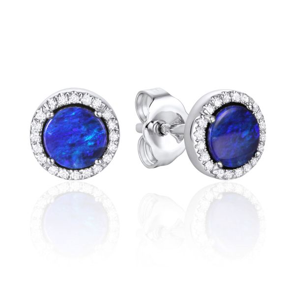 Luvente Diamond and Opal Stud Earrings James & Williams Jewelers Berwyn, IL
