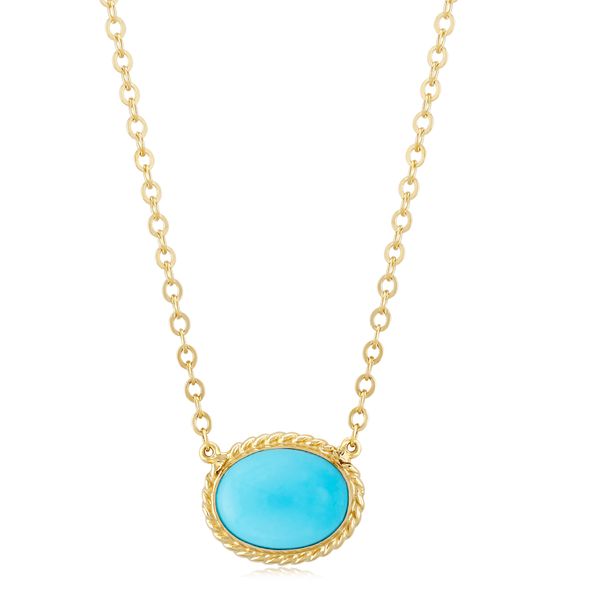 Carla Oval Turquoise Pendant, 8X6MM, 18-19" James & Williams Jewelers Berwyn, IL