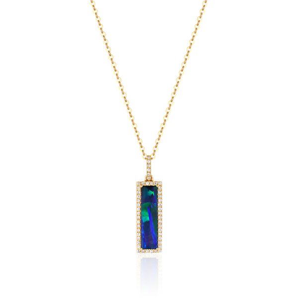 Luvente Opal & Diamond Rectangular Pendant James & Williams Jewelers Berwyn, IL