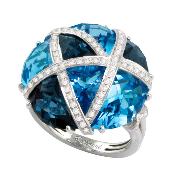 Bellarri Fresco Blue Topaz and Diamond Button Ring James & Williams Jewelers Berwyn, IL
