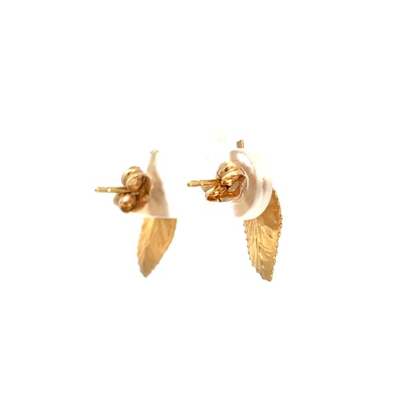 Carla Long Curved Leaf Stud Earrings Image 4 James & Williams Jewelers Berwyn, IL