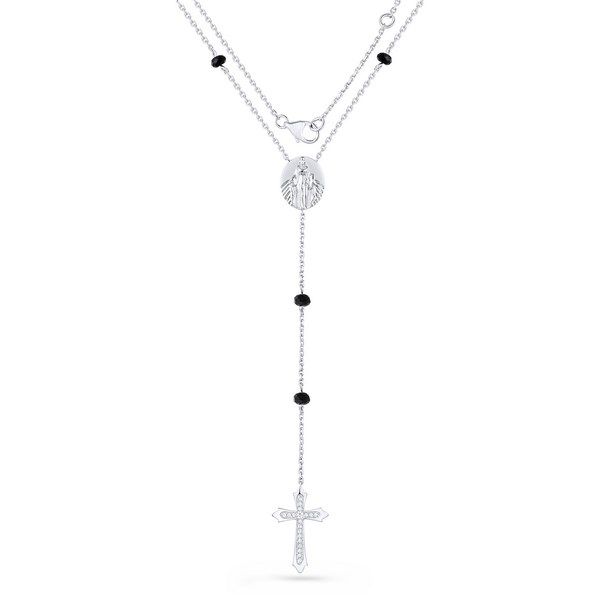 Luvente Diamond & Black Spinel Rosary Necklace James & Williams Jewelers Berwyn, IL