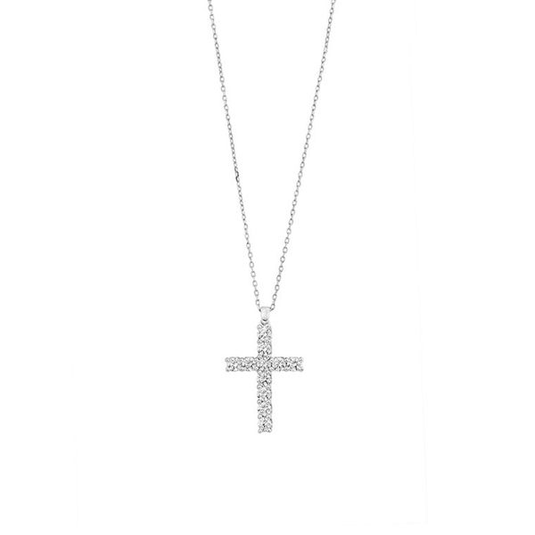 Facet Barcelona Diamond Cross Pendant, 17 Inches James & Williams Jewelers Berwyn, IL