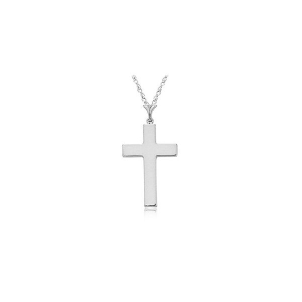 Carla Large Plain Polished Cross Pendant James & Williams Jewelers Berwyn, IL