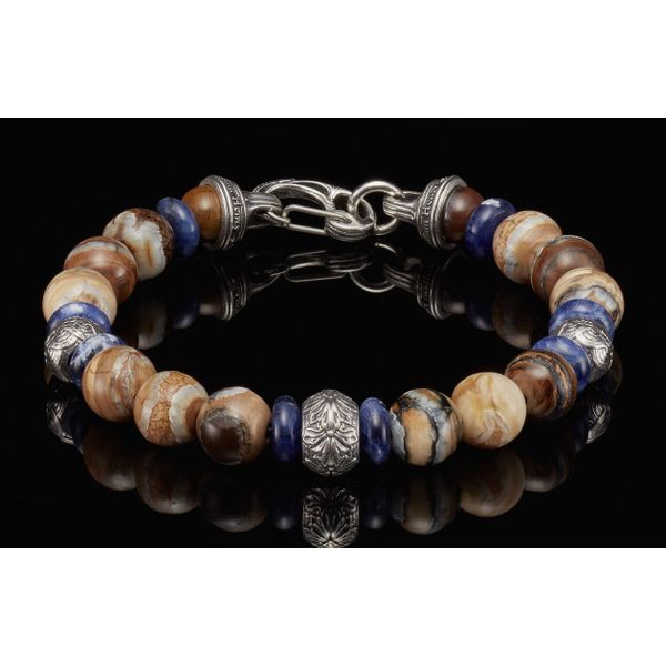 William Henry Boots and Denim Sodalite & Wooly Mammoth Tooth Bead Bracelet - Size Large James & Williams Jewelers Berwyn, IL