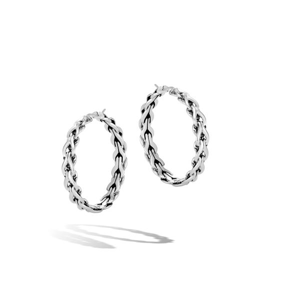 John Hardy Asli Classic Chain Link Medium Hoop Earrings, 32MM James & Williams Jewelers Berwyn, IL