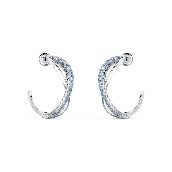 Swarovski Twist Hoop Pierced Earrings, Blue James & Williams Jewelers Berwyn, IL
