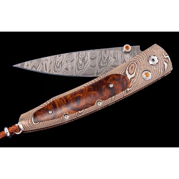 William Henry Lancet Pueble Mokume Desert Ironwood Scale Knife James & Williams Jewelers Berwyn, IL