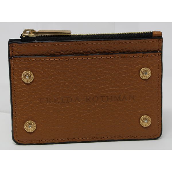 Freida Rothman Tan Leather Zip Wallet - Small James & Williams Jewelers Berwyn, IL
