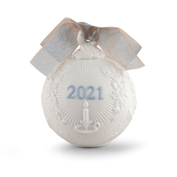 Lladro 2021 Christmas Ball Ornament - Blue James & Williams Jewelers Berwyn, IL