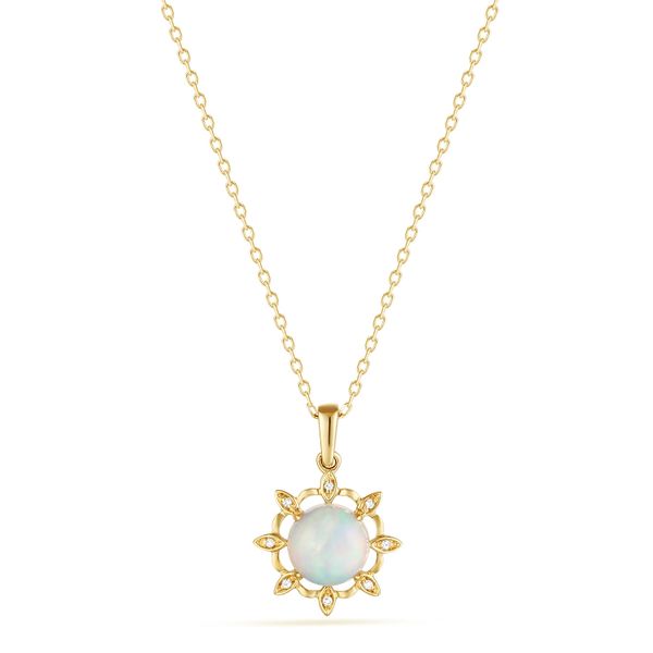 Luvente Opal and Diamond Pendant Necklace James & Williams Jewelers Berwyn, IL