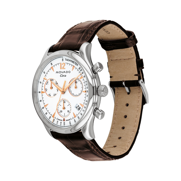 Movado Heritage Series Circa Mens Chronograph Watch, 43m...