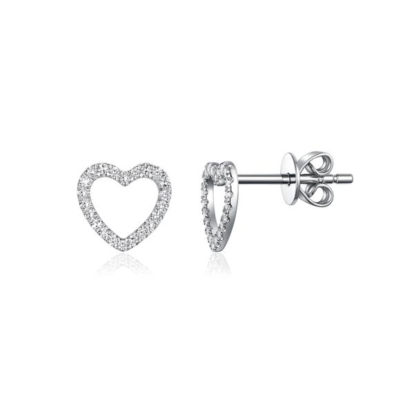 Luvente Diamond Open Heart Stud Earrings James & Williams Jewelers Berwyn, IL