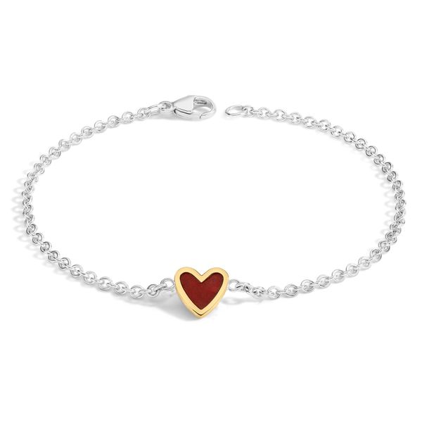 Heather B. Moore Silver and Gold Enamel Heart Bracelet