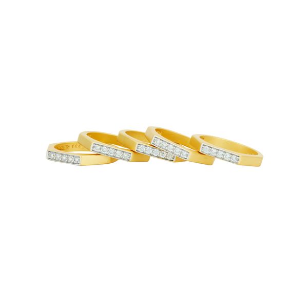 Freida Rothman Glistening 5-Stack Ring Image 2 James & Williams Jewelers Berwyn, IL