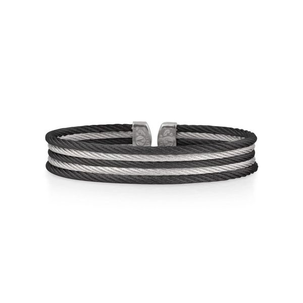 ALOR Black & Steel Cable Mini Cuff Bracelet James & Williams Jewelers Berwyn, IL