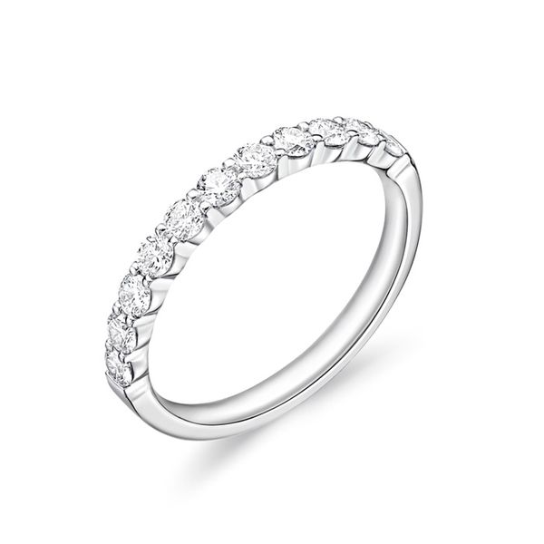 Memoire Petite Prong 11 Stone Diamond Wedding Band Ring James & Williams Jewelers Berwyn, IL