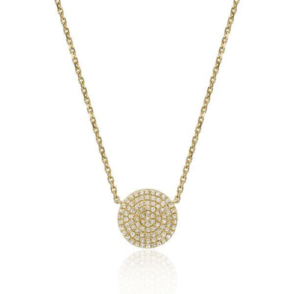 Luvente Pave Disk Necklace James & Williams Jewelers Berwyn, IL