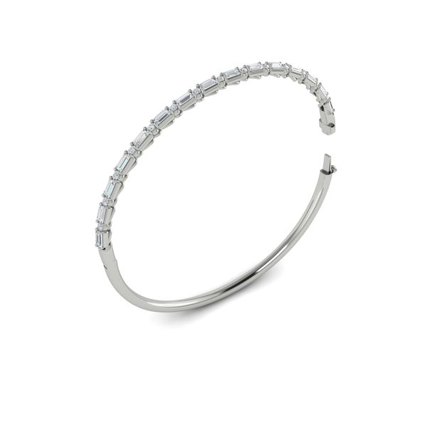 Vlora Diamond Baguette Hinged Bangle Bracelet, Adella Col...