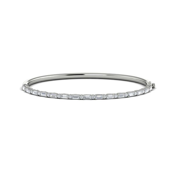 Vlora Diamond Baguette Hinged Bangle Bracelet, Adella Col...