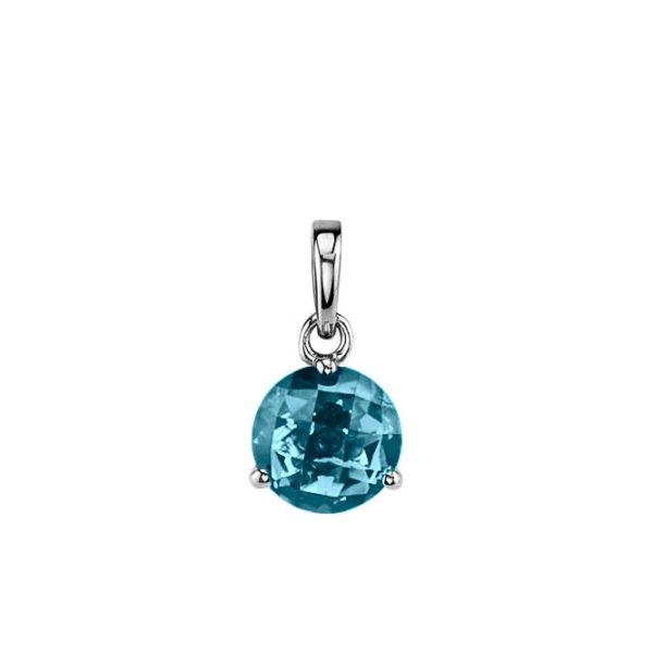 James & Williams London Blue Topaz Solitaire Pendant 