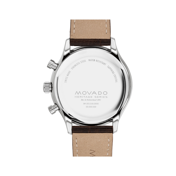 Movado Heritage Series Circa Mens Chronograph Watch, 43m...