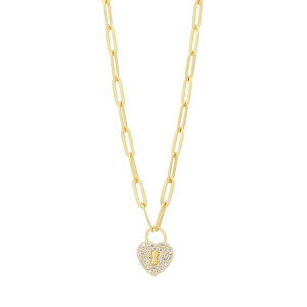 Freida Rothman Locked in Love Pave Chain Necklace James & Williams Jewelers Berwyn, IL