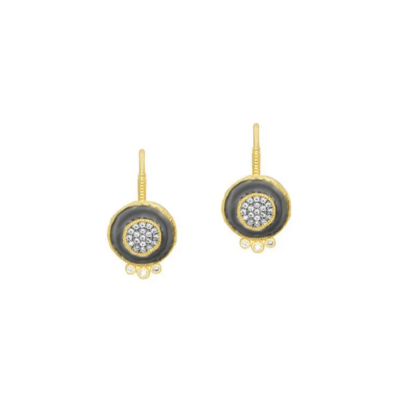 Freida Rothman Signature Pave Disc Leverback Earrings James & Williams Jewelers Berwyn, IL