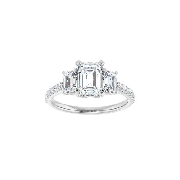 Emerald Cut Diamond Three Stone Ring Image 5 Lewis Jewelers, Inc. Ansonia, CT