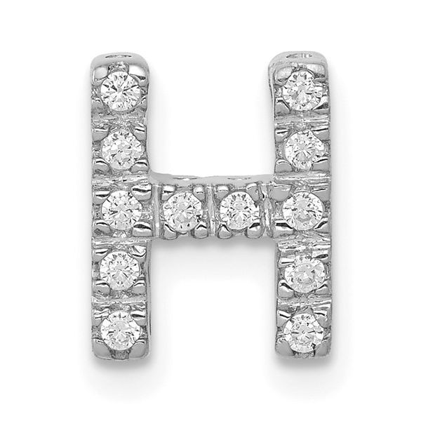 14K White Gold Diamond Letter H Initial Charm L.I. Goldmine Smithtown, NY