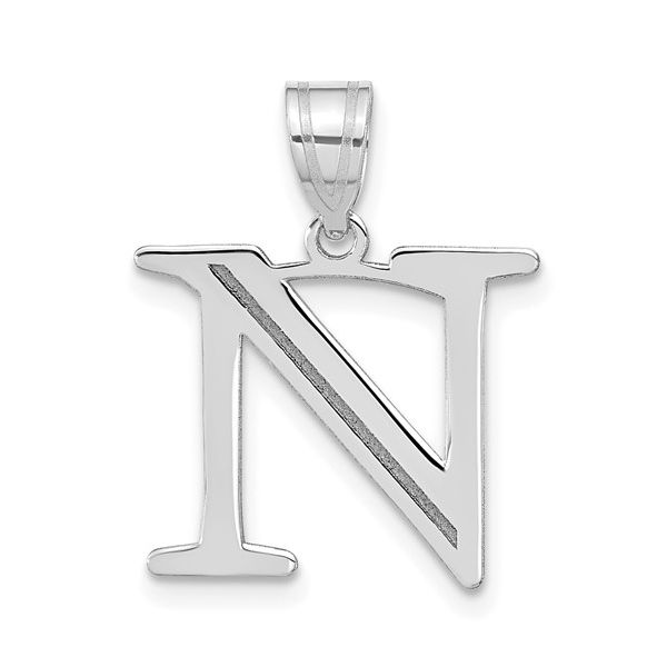 14kw Polished Etched Letter N Initial Pendant L.I. Goldmine Smithtown, NY