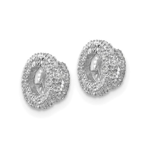 14k White Gold 1/5ct Diamond Earring Jackets Image 4 L.I. Goldmine Smithtown, NY