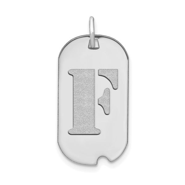 14kw Polished Letter F Initial Dog Tag Pendant14kw Polished Letter F Initial Dog Tag Pendant L.I. Goldmine Smithtown, NY