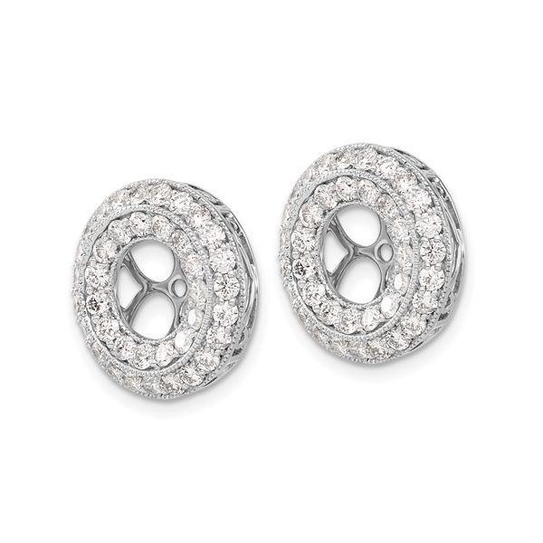 14k White Gold Fancy Diamond Earring Jackets Image 2 L.I. Goldmine Smithtown, NY