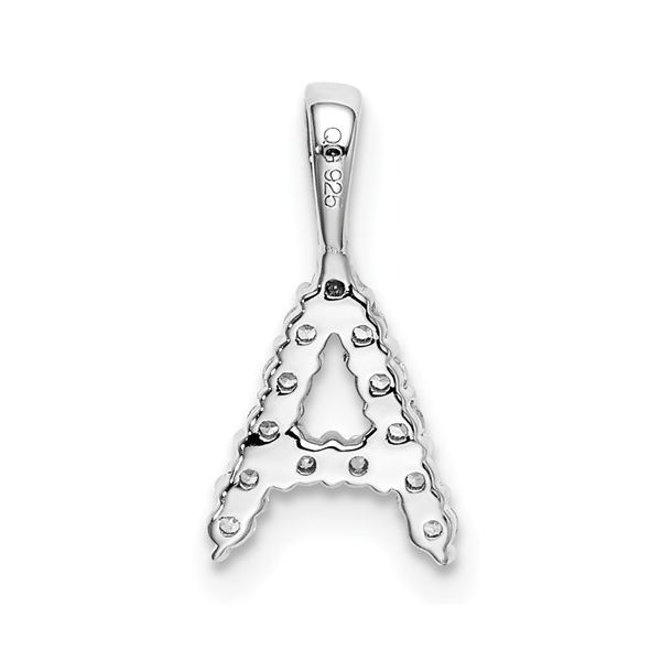 14K White Gold Lab Grown Diamond Letter A Initial Pendant
