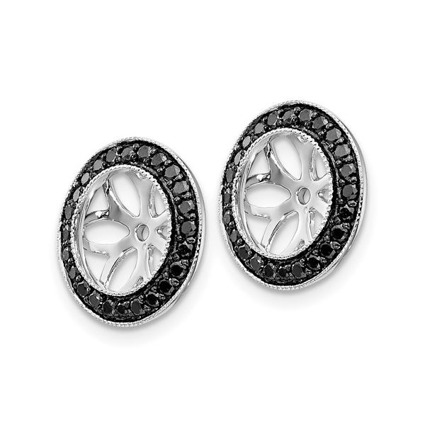 14k White Gold 3/8ct Black Diamond Earring Jackets Image 4 L.I. Goldmine Smithtown, NY