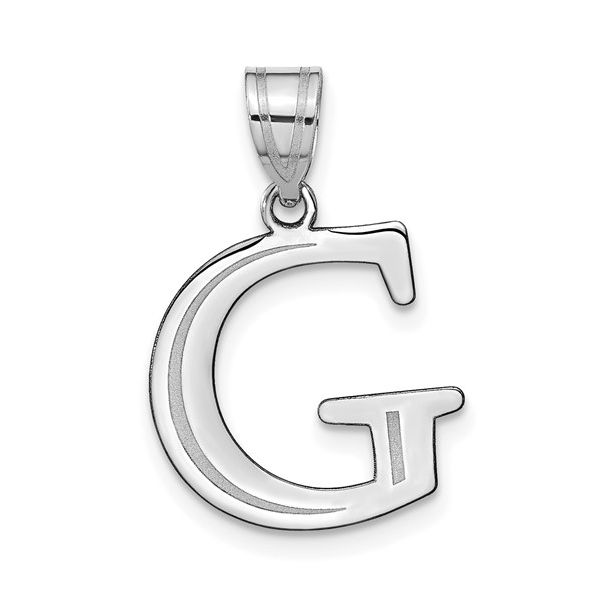 14kw Polished Etched Letter G Initial Pendant L.I. Goldmine Smithtown, NY