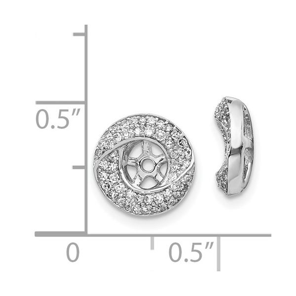 14k White Gold Diamond Round Earring Jackets Image 3 L.I. Goldmine Smithtown, NY