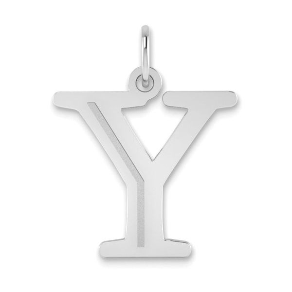 14kw Polished Etched Letter Y Initial Pendant L.I. Goldmine Smithtown, NY