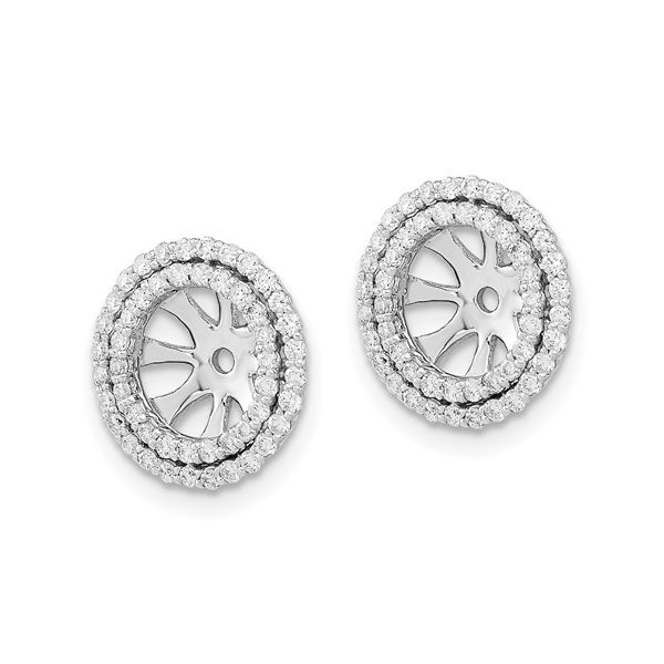 14k White Gold Diamond Earring Jackets Image 3 L.I. Goldmine Smithtown, NY