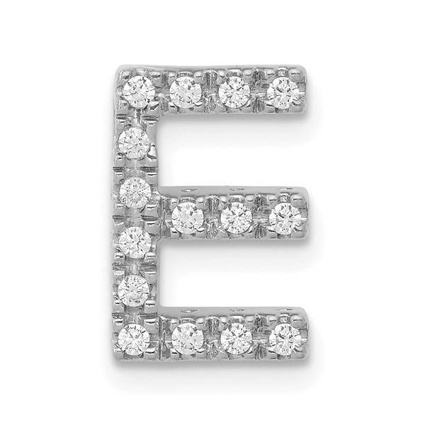 14K White Gold Diamond Letter E Initial Charm L.I. Goldmine Smithtown, NY