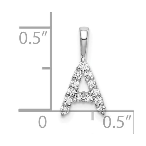 14K White Gold Lab Grown Diamond Letter A Initial Pendant