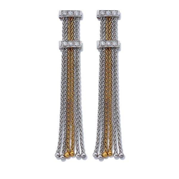 0.36 ct. t.w. Multistrand Diamond dangle  Earrings 14K Wh...