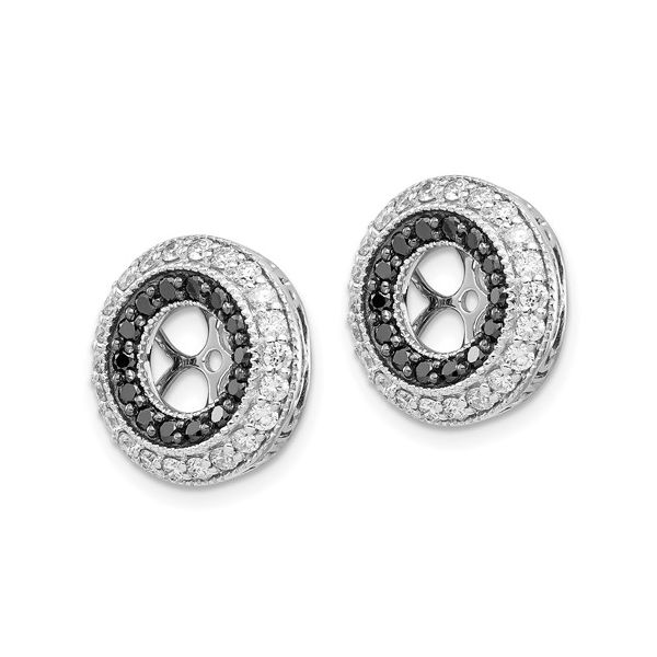 14k White Gold Black and White Diamond Earring Jackets Image 2 L.I. Goldmine Smithtown, NY