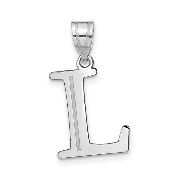 14kw Polished Etched Letter L Initial Pendant L.I. Goldmine Smithtown, NY
