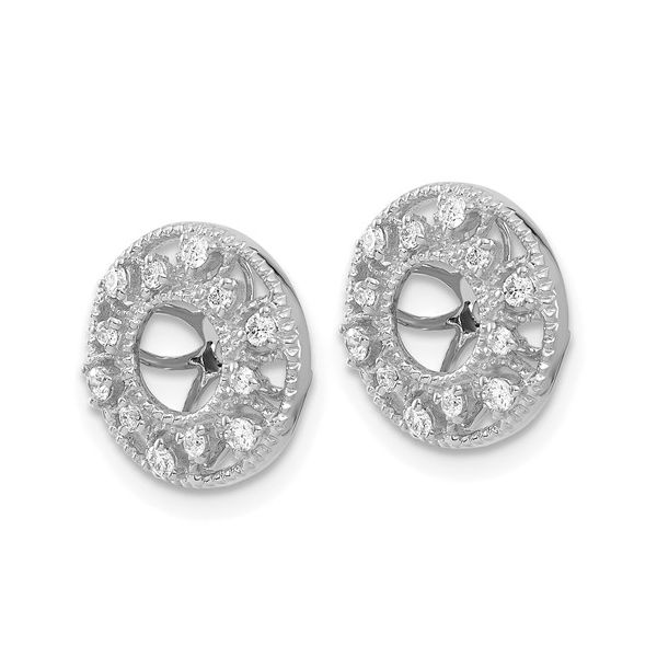 14k White Gold Fancy Diamond Earring Jackets Image 2 L.I. Goldmine Smithtown, NY