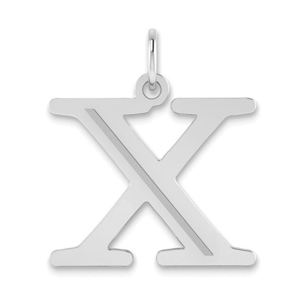 14kw Polished Etched Letter X Initial Pendant L.I. Goldmine Smithtown, NY