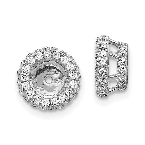 14k White Gold 5/8ct Diamond Earring Jackets L.I. Goldmine Smithtown, NY